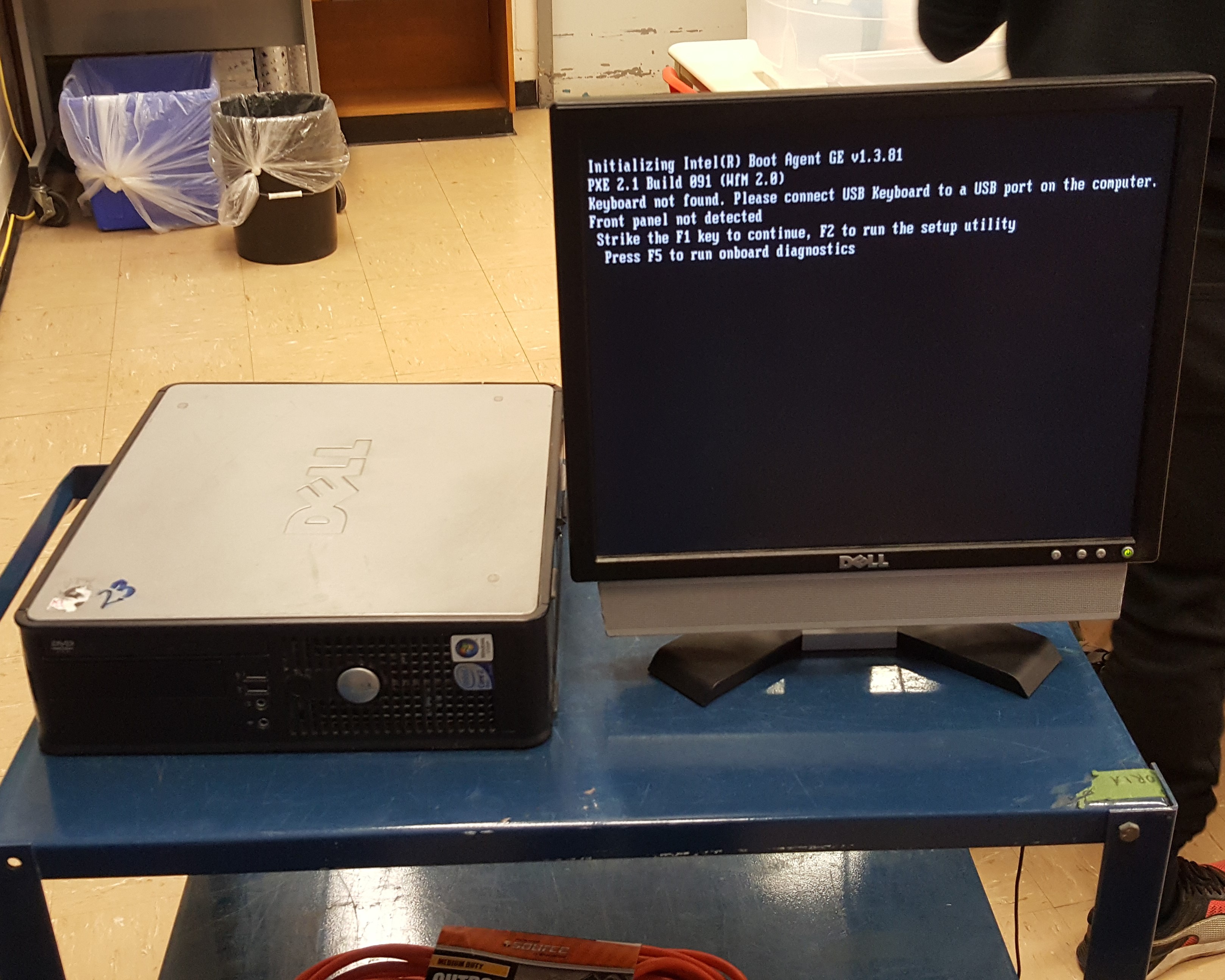 Image of a Dell Optiplex computer booting.
